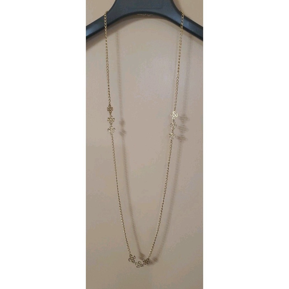 Vintage Gold Colored Necklace/chain With Flower Shapes 42 Inch